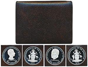 Bahamas, Prince Charles, set of 2 Silver 10 Dollars, 45.36g each, 1978, Fifth Anniversary 