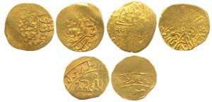 Timurid, Shah Rukh, Gold Mishqal, total wt 3g. Very Fine. (3)
