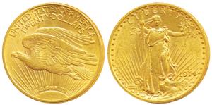 United States of America, Saint-Gaudens double eagle Gold $ 20, 33.43g, Liberty standing o