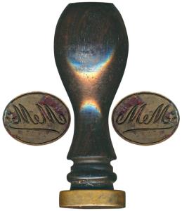 Personal Seal of Maharao Madansinhji Kutch, with ebony handle. Inscribed M M. Extremely Fi