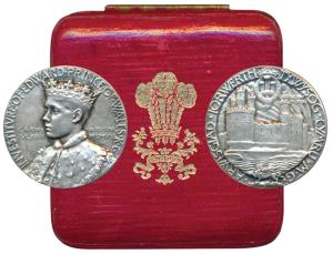 Edward Prince of Wales Investiture Medal 1911, Silver, 22.15g, obv. bust of Edward three q