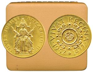 Great Britain, Elizabeth II, Bronze Gilt Medallion, Silver Jubilee of the Coronation 1952—