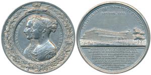 Victoria and Albert Medal, White Metal, 1853, obv. conjoined bust of Victoria and Albert, 