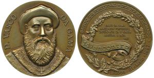 500th Anniversary of Discovery of India, Bronze Medallion, obv. Portrait of Vasco Da Gama,