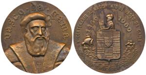 500th Anniversary of Vasco Da Gama’s birth in 1969, Bronze Medallion, obv. portrait of Vas
