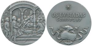 Calicut, Tin Medallion, obv. Vasco Da Gama meeting the Zamorin king of Calicut, rev. sword