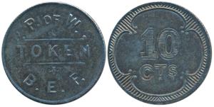 Prisoner of War, Zinc 10 cents, 1st world war period, for British Expeditionary Force (B. 