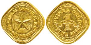 Tola coinage, Guinea Gold Tola, 11.65g, M/s Manilal Chimanlal, Bombay, Star on rev.; Squar