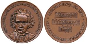 Ludwig van Beethoven (1770-1827), German Composer and Pianist, Bronze Medallion, obv. port