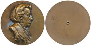 Frederic Chopin (1810-49), Polish Composer and Pianist, Bronze Medallion, obv. Portrait, U