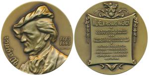 Richard Wagner (1813-1883), German Composer, Bronze Medallion, obv. Portrait and date 1813