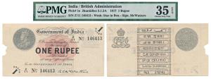 George V, Rupee 1, 1st issue, 1917, signed A. C. McWatters (J&R 3.1.2A). With perforation 