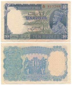 George V, Rupees 10, 3rd issue, 1933, signed J. B. Taylor, thick paper variety, (J&R 3.8.1