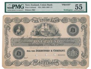 The Union Bank of Australia, 1 Pound, Wellington, issue of 1883-1903, portrait of Victoria