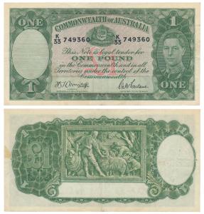 Australia, George VI, One Pound, 1938-40 issue (Pick 26). Very Fine+.