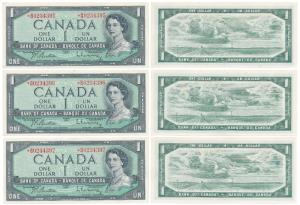 Canada, Queen Elizabeth II, One Dollar, all star notes, in order of consecutive serial num