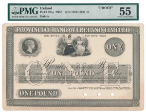 Provincial Bank of Ireland Limited, 1 Pound, Dublin, issue of 1882-1902, bust of Victoria 