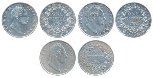 William IV, Silver Rupee, 1835, Calcutta Mint, Dug out F incuse, A / III, Bud leaves, 19 B
