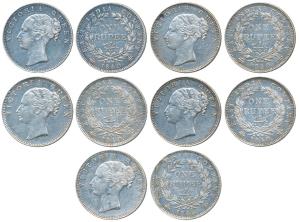 Victoria Queen, Silver Rupee, 1840, continuous legend, Bombay Mint, English Head, rev. I, 