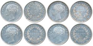 Victoria Queen, Silver Rupee, 1840, continuous legend, Bombay Mint, English Head with Modi