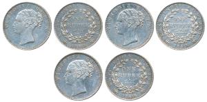 Victoria Queen, Silver Rupee, 1840, continuous legend, Bombay Mint, English Head, rev. III