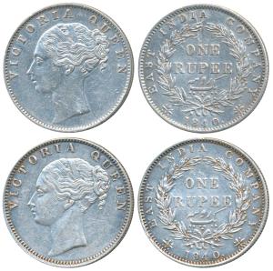 Victoria Queen, Silver Rupee, 1840, continuous legend, Calcutta Mint, English Head with Mo