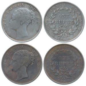 Victoria Queen, Silver Rupee, 1840, continuous legend, Madras Mint, English Head with Comp