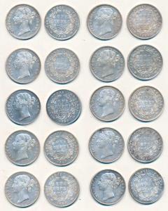 Victoria Queen, Silver Rupee, 1840, divided legend, Calcutta / Bombay Mint, WW raised, 28 