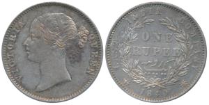 Victoria Queen, Silver Rupee, 1840, divided legend, Madras Mint, WW raised, WW short and s