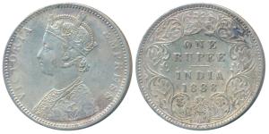 Victoria Queen, Silver Rupee, 1862, Bombay Mint, B / II / 0 / 10, Unlisted in Pridmore. Se