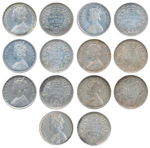 Victoria Queen, Silver Rupee, 1862 (7), Bombay Mint, B / II / 1 / 0, (Prid 69); B / II / 2