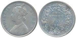Victoria Queen, Silver Rupee, 1862, Bombay Mint, B / II / 4 / 0, Unlisted in Pridmore. Fin