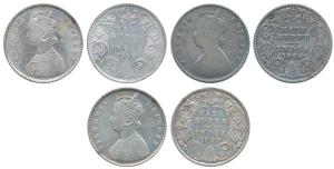 Victoria Empress, Silver ½ Rupee, 1896, Calcutta Mint, A / I / C incuse, 1899 (2), Bombay 