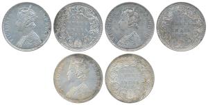 Victoria Empress, Silver Rupee, 1878, Calcutta Mint, A1 / I / No mint mark, Bombay Mint, A