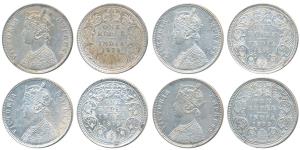 Victoria Empress, Silver Rupee (4), 1879, Calcutta Mint, A1 / I / C incuse, (Prid 117); Bo