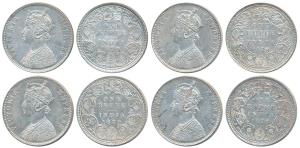 Victoria Empress, Silver Rupee (4), 1879, Calcutta Mint, A1 / I / C incuse, (Prid 117); Bo