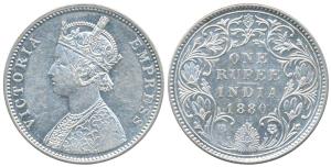 Victoria Empress, Silver Rupee, 1880, Bombay Mint; A3 / IV / dot; (Unlisted in Pridmore). 