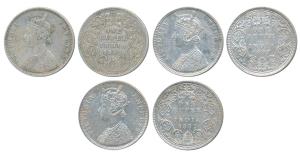Victoria Empress, Silver Rupee (3), 1882, Calcutta Mint, A1 / I / C incuse, (Prid 120); Bo