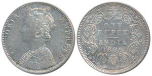 Victoria Empress, Silver Rupee, 1886, Bombay Mint, C2 / I / B incuse, Rev I variant, Unlis