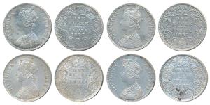 Victoria Empress, Silver Rupee (4), 1887, Calcutta Mint, A4 / I / C incuse, (Prid 127); Ca