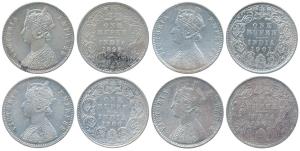 Victoria Empress, Silver Rupee, 1892, 1900, 1901 (2), Calcutta Mint, C3 / I / C incuse; (P