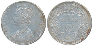 Victoria Empress, Silver Rupee, 1897, Bombay Mint, C2 / I / B incuse, (Prid 183). Very Fin