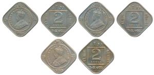 George V, Cupro-Nickel 2 Annas, 1925, Calcutta Mint, (Prid 885); 1935, Bombay Mint, (Prid 