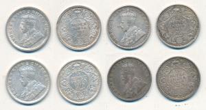 George V, Silver ¼ Rupee, 1911, Calcutta Mint, (Prid 440); 1914, Bombay Mint (Prid 456); 1