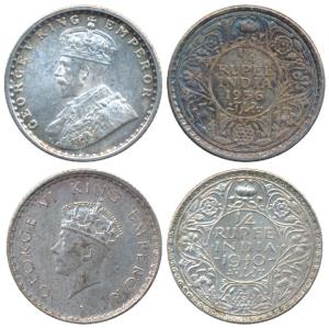 George V & George VI, Silver ¼ Rupee, 1936, Calcutta Mint, (Prid 453); Half Silver ¼ Rupee
