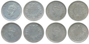 George VI, Half Silver Rupee, 1943, Bombay Mint, B / Ia, Large 3 in date, (Prid 241); 1943