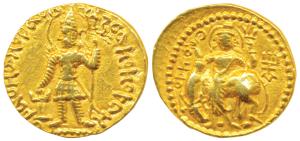 Kushanas, Vasudeva I (c. 192-225 AD), Gold Dinar, 8g, Mint II (B). 1st emission, obv. king