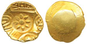 Yadavas of Devagiri, Rama Deva (c. 1270-1311 AD), Gold Padma Tanka, 3.83g, five punches, l
