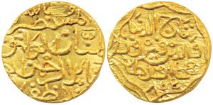Taj-ud-Din Firuz Shah (AH 800-825; 1397-1422 AD), Gold Tanka, 11.03g, Mintless type, al-mu