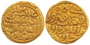 Fath Khan bin Firuz (AH 760-789), Gold Tanka, 10.98g, mint name off flan, in the name of C
